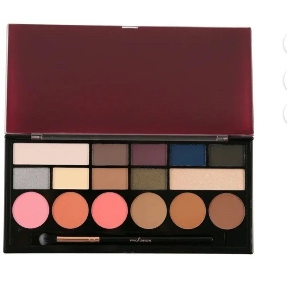 PROFUSION Glamour 16 Color Face & Eyes Palette With Full Size Brush Shade  Smoky